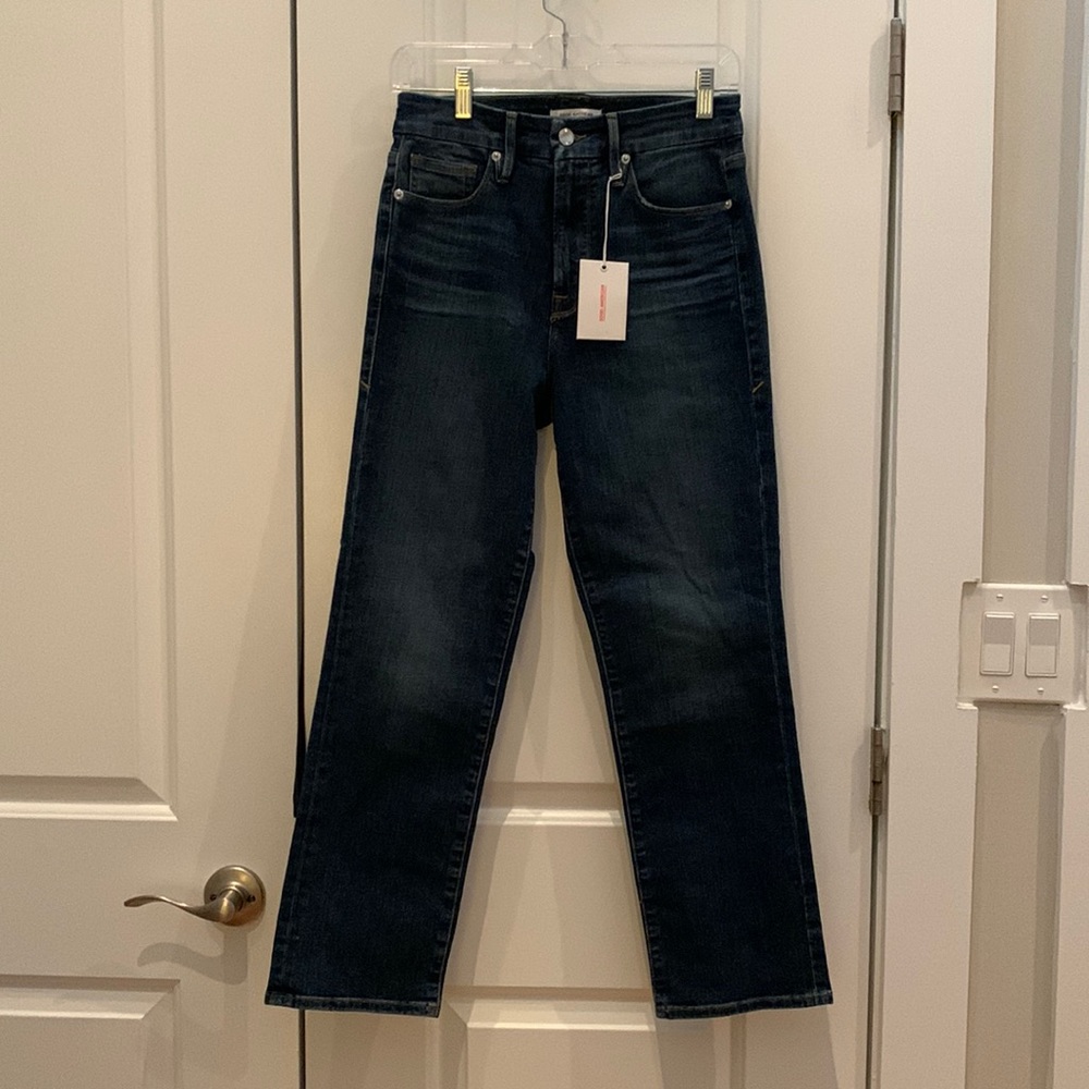 Good American ‘Good Straight’ Dark Wash Denim Jeans